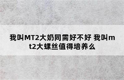 我叫MT2大奶同需好不好 我叫mt2大螺丝值得培养么